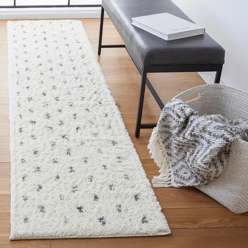 SAFAVIEH Berber Shag Collection - Alfombra para pasillo, 2 pies 2 pulgadas x 9 pies, diseño de puntos, no desprende pelusa y de fácil cuidado, 1.2