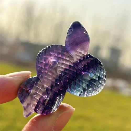 Miniatura 6 de Cráneo de cristal de cuarzo de serpiente natural (B0CFJL3WDH)