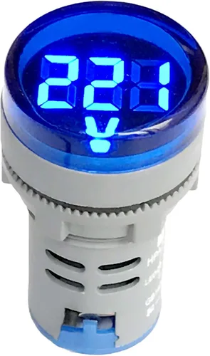 Miniatura 3 de NOYITO Voltímetro digital de CA 80-500V 110V 220V 380V rojo, verde, amarillo, azul, blanco, pantalla digital, cabeza redonda pequeña (paquete de 2)