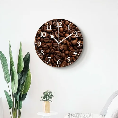Miniatura 6 de Relojes de pared silenciosos sin tictac con movimiento de cuarzo, reloj analógico a pilas decorativo para el hogar, póster de fondo de textura de H16