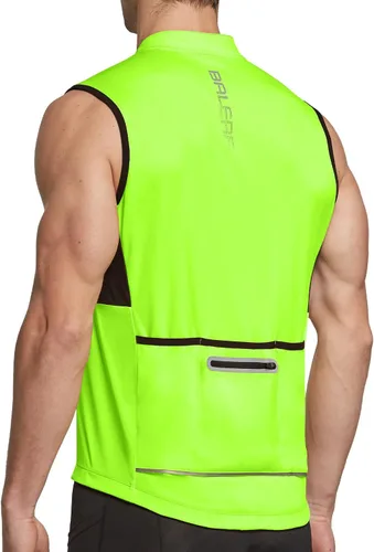 BALEAF Camiseta de ciclismo sin mangas para hombre, camiseta de ciclismo de carretera, camisetas sin mangas, bolsillos con cremallera completa, SPF