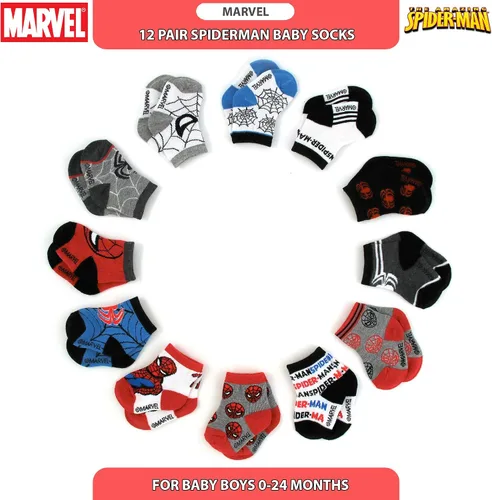 Miniatura 5 de Marvel's Spider-Man Baby Boys - Juego de 12 calcetines (recién nacidobebé)