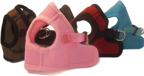 Miniatura 19 de Arnés para perros de malla suave, cómodo para razas pequeñas, cachorros, juguetes, de 2 a 16 lb, en color rosa bebé, azul, negro, rojo, camuflado