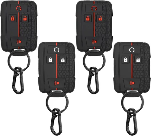 Miniatura 14 de 2 Pcs Silicone 4-Button Smart Key Fob Cover Compatible with 2014-2019 Chevrolet Colorado Silverado Suburban Tahoe and GMC Canyon Sierra Yukon, Car