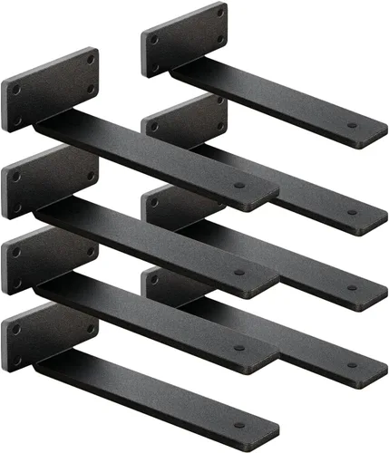 Paquete de 8 soportes para estante de 8 pulgadas, soporte de estante flotante de 8 pulgadas, 1/5 de pulgada de espesor, soportes de estante ocultos