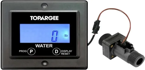 Topargee Medidor de tanque de agua de montaje empotrado - Monitor de nivel de agua en tiempo real para RV, caravana y barco - Medidor de flujo