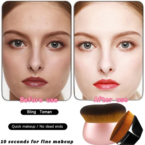 Miniatura 3 de Brocha de maquillaje Kabuki autobronceadora extra grande de 2.953 in, paquete de 2 para drenaje linfático, cepillo para base de polvo líquido