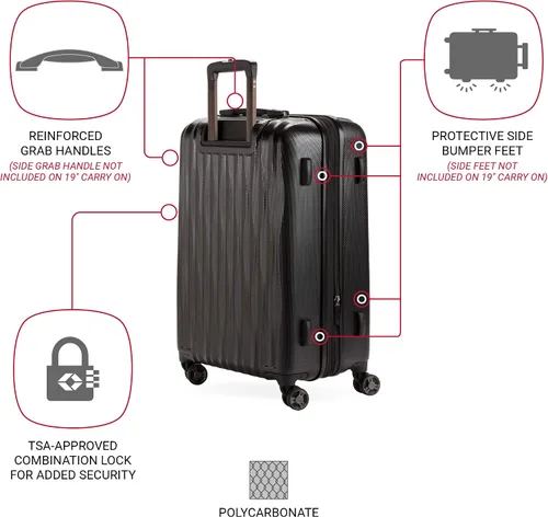 Miniatura 3 de SWISSGEAR 7272 - Maleta rígida y expandible con ruedas giratorias