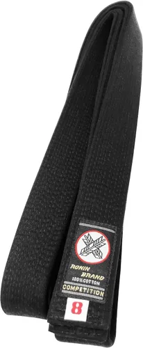 Miniatura 5 de Ronin Deluxe - Cinturón de algodón negro para karate, judo, tae kwon do, aikido, jujitsu artes marciales