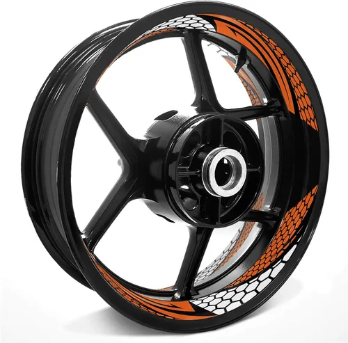 Miniatura 9 de MC MOTOPARTS Calcomanías para llantas de 17 pulgadas compatibles con CB1100RS VFR800 X F CB 300R 125R CB1300 (azul aguamarina)