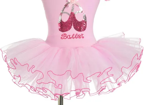 Miniatura 5 de Dressy Daisy Zapato de bailarina con lentejuelas para niñas pequeñas, vestido tutú de ballet rosa, disfraz de baile elegante