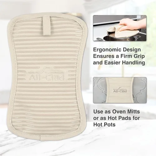 Miniatura 5 de All-Clad Soporte para ollas y almohadilla caliente: resistente al calor hasta 500 grados, 100% algodón, almohadilla caliente de 10 x 6.25 pulgadas