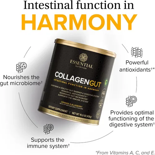 Miniatura 2 de Essential Nutrition - Colágeno intestinal - Polvo de péptidos de colágeno - Suplemento de salud intestinal Inmunidad - Fibra prebiótica, extracto