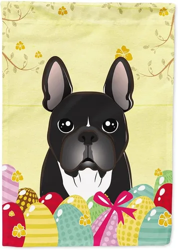 Miniatura 11 de Caroline's Treasures BB1920CHF - Bandera de caza de huevos de Pascua con diseño de bulldog francés, para casa, gran porche, para colgar en la pared