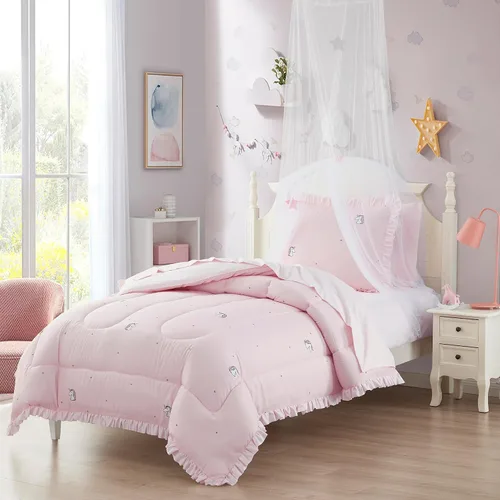 Miniatura 13 de Juego de ropa de cama para niños en una bolsa para niños y niñas, juego de sábanas impresas y edredón, individual, Waterbury Marble Mármol Waterbury