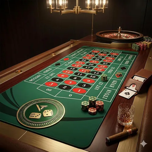 Miniatura 11 de AQQA Tapete de mesa de póquer de lujo de 70 x 35 pulgadas y tablero de póquer, superficie de juego Texas Hold'em de goma para 8-10 jugadores, tapete