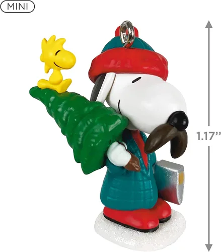 Miniatura 5 de Hallmark Keepsake Adorno de Navidad en miniatura de 1.26 pulgadas 2021, diversión de invierno de cacahuetes con Snoopy, mini