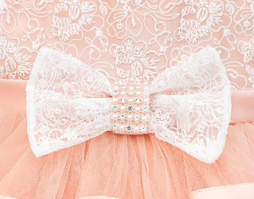 Miniatura 5 de Lilax Vestido de encaje floral para bebé, conjunto de vestido de tutú de tul en capas