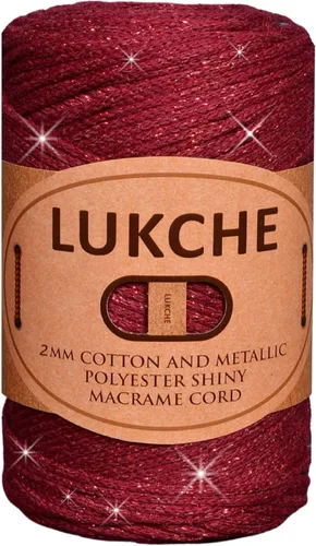 Miniatura 33 de Cordón de macramé de algodón brillante de 2 mm, 205 yardas, 8.80 oz, cordón de macramé para tejer para colgar en la pared, bolsos, porta plantas