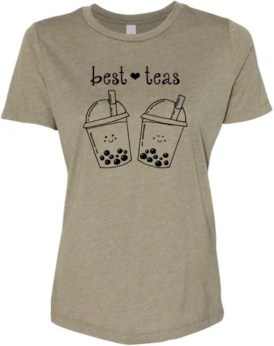 Miniatura 22 de Cute Women's Screen Printed Crew Neck Tee, Shirts With Sayings, Dusty Blue or Olive