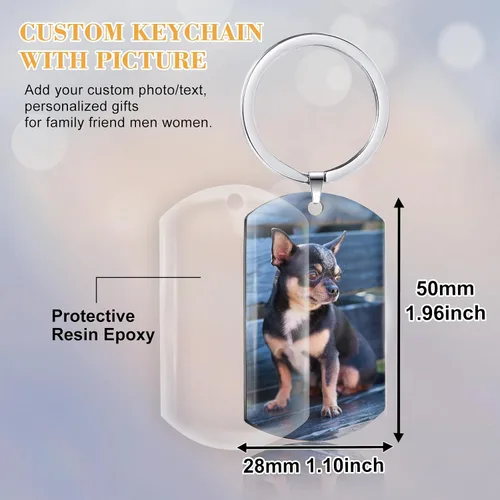 Miniatura 4 de Funnylife Llavero Conmemorativo Personalizado con Foto de Perro de Acero Inoxidable Llavero Personalizado de Memoria de Mascota Regalos