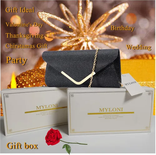 Miniatura 6 de Bolsos de mano brillantes para mujer bolso de noche para mujer bolso de mano para mujer bolso de mano para fiesta graduación boda