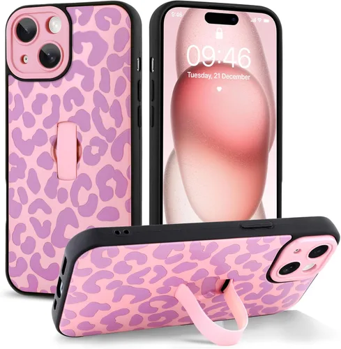 Miniatura 57 de Funda compatible con iPhone 17 Pro Max con correa de mano para los dedos, funda de teléfono con estampado de leopardo y guepardo para mujeres