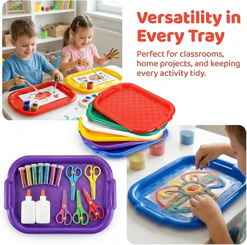 Miniatura 6 de Suwimut - Bandeja de plástico para actividades para niños, diseño de manualidades y manualidades, bandeja para servir para manualidades, cuentas
