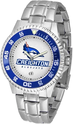 Miniatura 58 de SunTime Reloj de cuarzo de 1.575 in para hombre, correa de acero inoxidable de 0.787 in, esfera Gameday Tulane ola verde