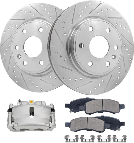Miniatura 52 de Detroit Axle - 4 rotores de freno para Chevrolet Cruze Volt Orlando Verano, rotores de freno de disco perforados y ranurados de repuesto : rotor