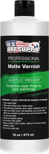 Miniatura 9 de U.S. Art Supply Barniz acrílico mate de 8 onzas para pintura acrílica, protección transparente permanente, reduce los rayos UV y el deslumbramiento