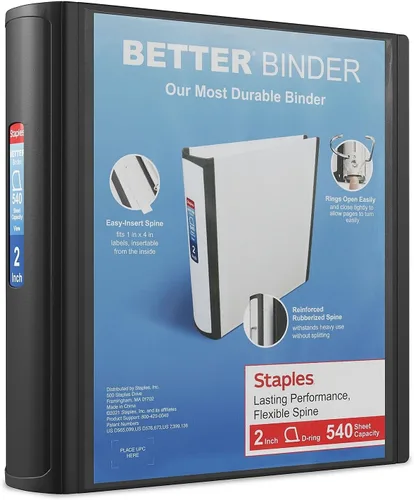 Miniatura 32 de Carpetas Better View de 1-1/2 pulgadas de STAPLES con anillos en D (blanco)