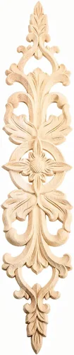 Miniatura 13 de MUXSAM 1 apliques largos tallados en madera para muebles, calcomanías de tallado de madera sin pintar para pared, armario, espejo, repisa, puerta, 1