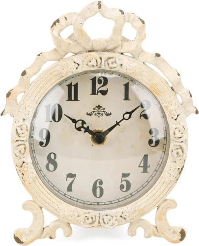 NIKKY HOME Reloj de mesa pequeño silencioso sin tictac, con estantes, funciona con pilas, diseño rústico vintage, decoración elegante del hogar para