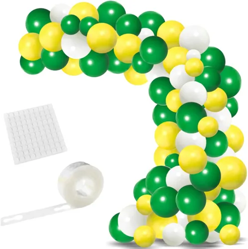 Miniatura 11 de Arco de guirnalda de globos de color verde oscuro, negro y dorado, globos verde esmeralda, globos de confeti dorado metálico, globos de fútbol