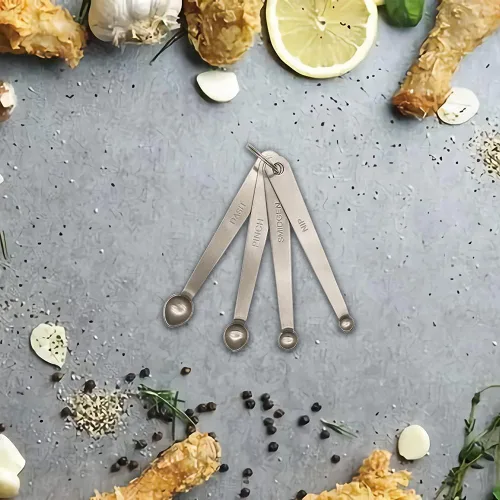 Miniatura 6 de Juego de mini cucharas medidoras, pequeña cucharadita de acero inoxidable para cocinar y hornear, adecuada para pequeñas cantidades de ingredientes