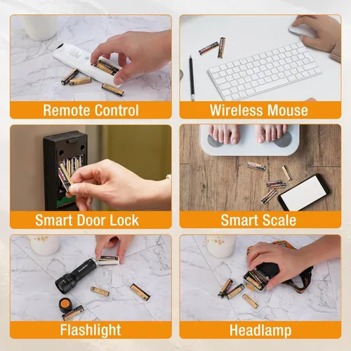 Miniatura 8 de EverBrite 64 pilas alcalinas de alto rendimiento, paquete de 32 pilas alcalinas AAA y 32 pilas alcalinas AA, pilas triple A y baterías dobles A