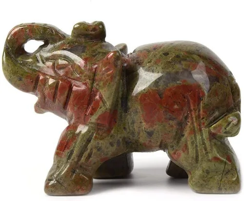 Miniatura 21 de Angelstones Figura de piedra preciosa de elefante pirita, cristal curativo, tótem de animal, piedra espiritual, 2 pulgadas