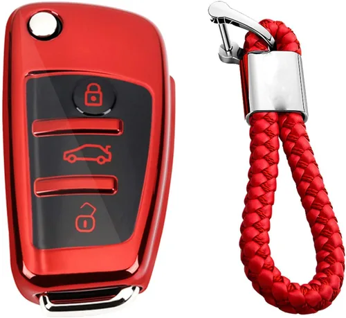 Miniatura 12 de Para Hombre Mujer Genuino Cubierta de Llavero de Cuero para Audi A1 A3 A4 A6 A8 Quattro Q2 Q3 Q7 R8 RS3 RS6 S3 S6 TT TTS, Funda de Llavero de Coche