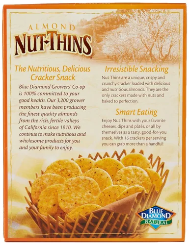 Miniatura 4 de Blue Diamond Almond Nut Thins, Queso Cheddar, 4.25 Oz (Paquete de 4)