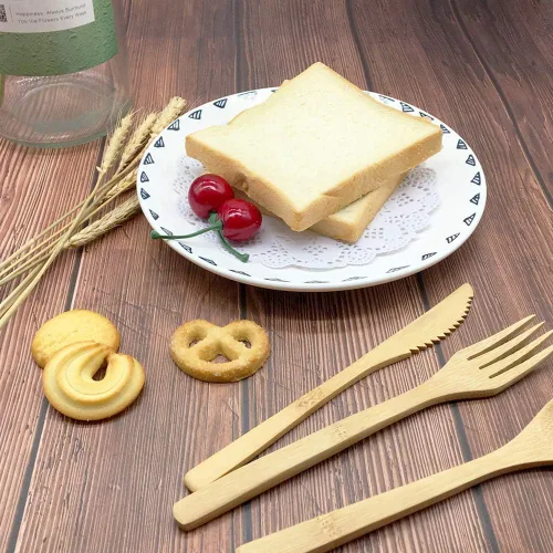 Miniatura 5 de Utensilios de bambú, juego de cubiertos ecológicos, juego de cubiertos, utensilios de viaje, juego de utensilios de camping, juego de utensilios