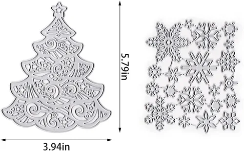 Miniatura 2 de Estivaux Troqueles de muñecos de nieve y árboles de Navidad para hacer tarjetas, juegos de troqueles de nieve de corte para vacaciones de invierno