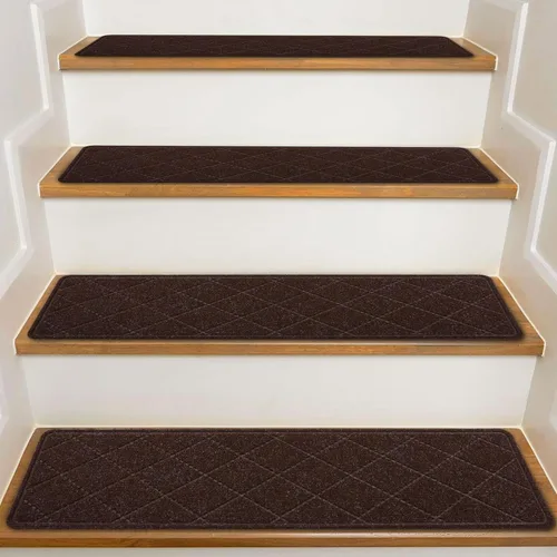 Miniatura 17 de Stair Treads with Landing Rug for Wooden Steps Indoor, Peel and Stick Stair Treads Matching-Mat 20"X32" Stair Landing Slip Resistant Polyester Stair