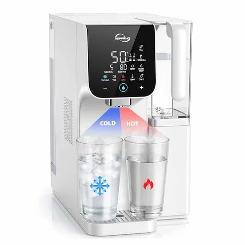 Miniatura 13 de iSpring Fabricante de agua con gas con filtro de agua de ósmosis inversa UV, caliente y fría para encimera, eliminación de PFAS y TDS, monitor TDS