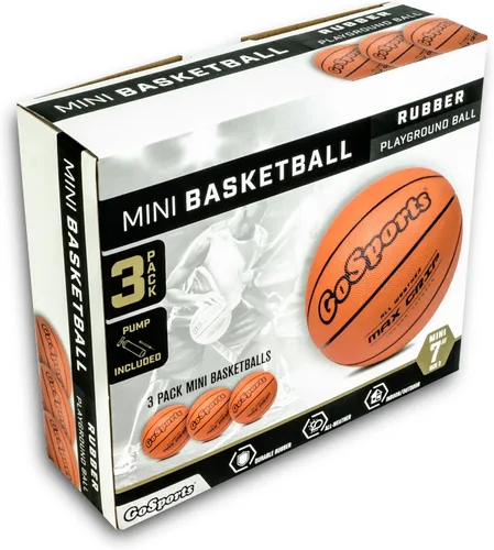 Miniatura 6 de GoSports Mini baloncesto de 7 pulgadas, paquete de 3 con bomba de alta calidad, perfecto para mini aros o entrenamiento