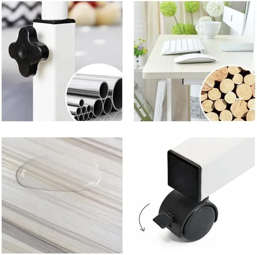 Miniatura 5 de SogesPower JZS-101-MP-N - Escritorio móvil para computadora de oficina en casa, mesa auxiliar ajustable para sofá de cama, arce blanco, JZS-101-MP-N