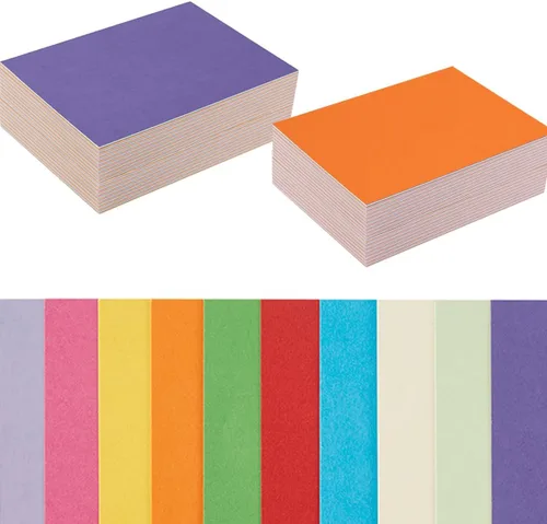Paquete de 100 cartulinas de papel grueso colorido en blanco para invitaciones, elaboración de tarjetas de felicitación, postales, fotos, papel