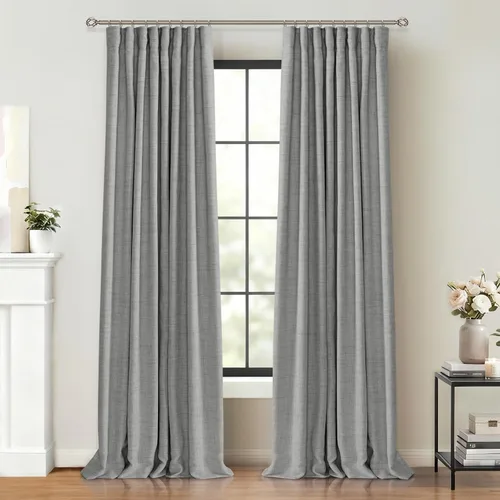 Miniatura 20 de 100% Blackout Shield Cortinas opacas completas para dormitorio de 63 pulgadas de largo, juego de 2 paneles, anillos de clip/bolsillo para barra
