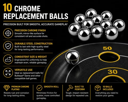 Miniatura 2 de 10 bolas de acero de repuesto para juego Bullseye - BC Precision