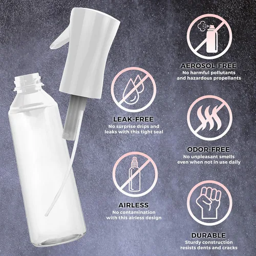 Miniatura 2 de Pulverizador continuo de agua para el cabello, ultra fino, botella de spray, atomizador sin propelente para peinado, limpieza, jardinería